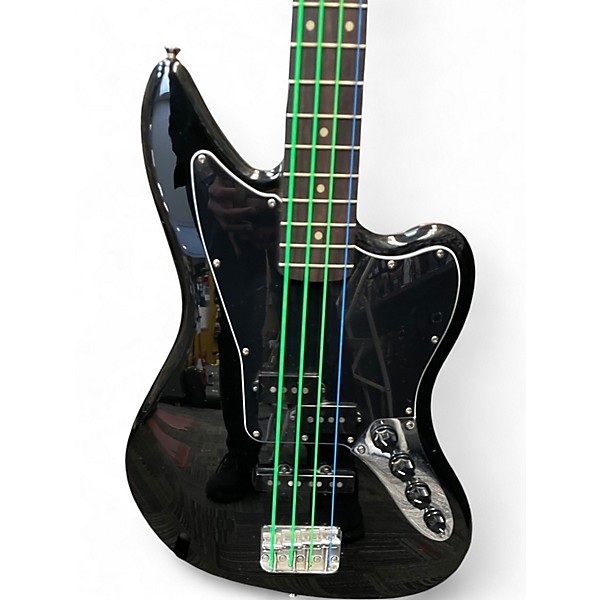 Used Squier Jaguar Bass Black Electric Bass Guitar