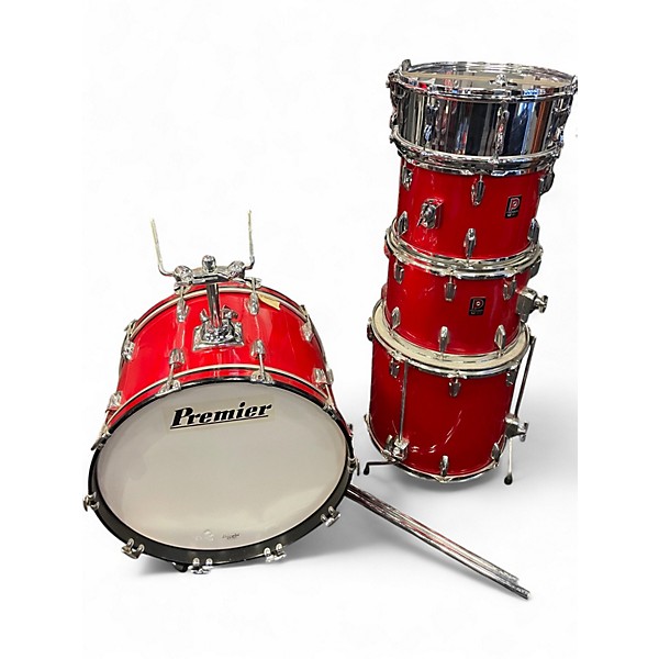 Used Premier 5 Piece POWERHOUSE SHELL PACK RED Drum Kit