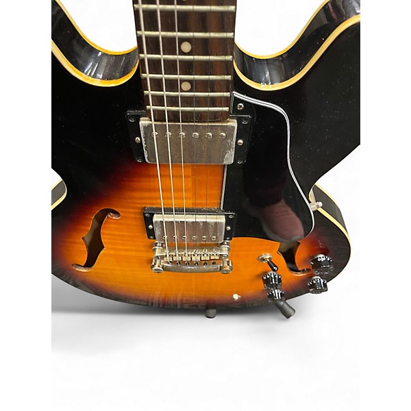 Used Epiphone Dot Deluxe Flametop 2 Tone Sunburst Hollow Body Electric Guitar