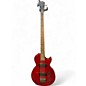 Used Epiphone Les Paul Bass Trans Red Electric Bass Guitar thumbnail