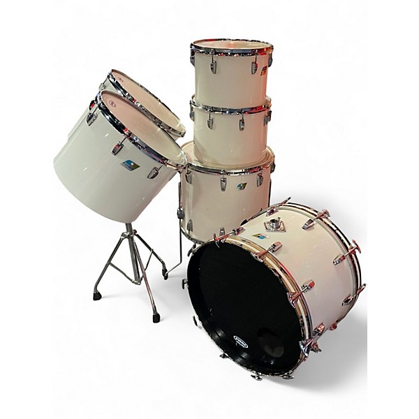 Vintage 1970s Ludwig 6 Piece Power Factory White Drum Kit