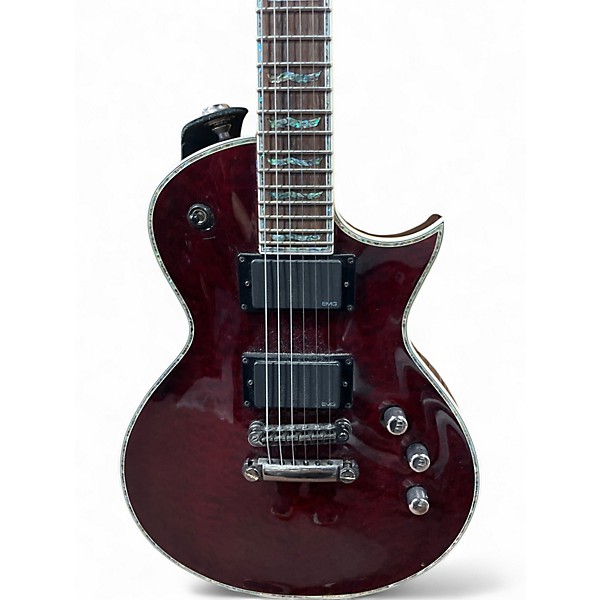 Used ESP LTD EC1000 Trans Crimson Red Solid Body Electric Guitar