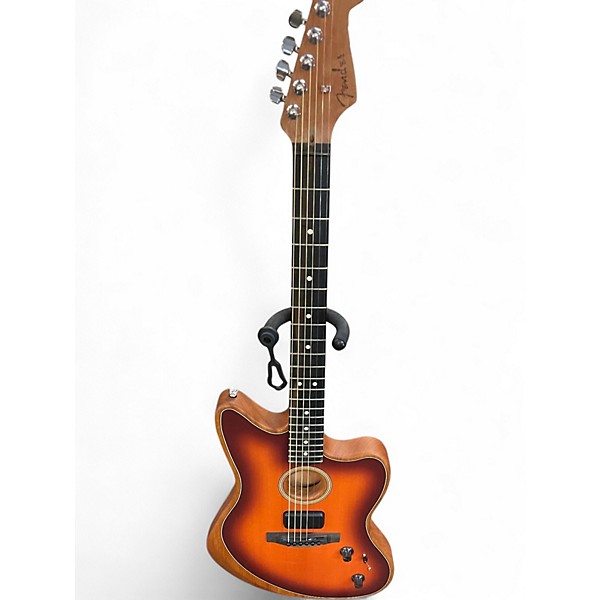 Used Fender American Acoustasonic Jazzmaster 2 Tone Sunburst Acoustic Electric Guitar