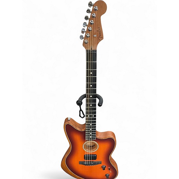 Used Fender American Acoustasonic Jazzmaster 2 Tone Sunburst Acoustic Electric Guitar