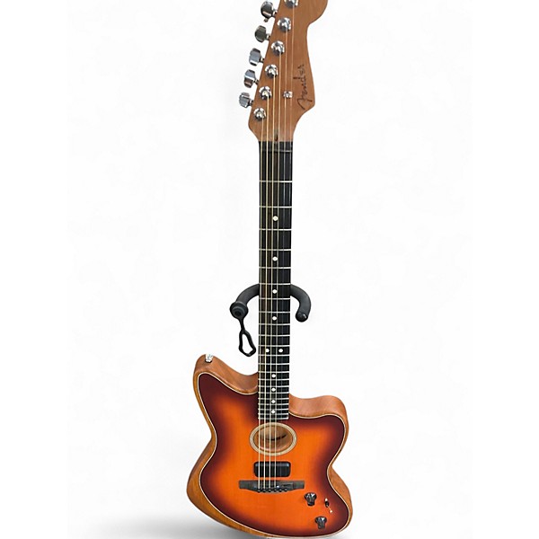 Used Fender American Acoustasonic Jazzmaster 2 Tone Sunburst Acoustic Electric Guitar