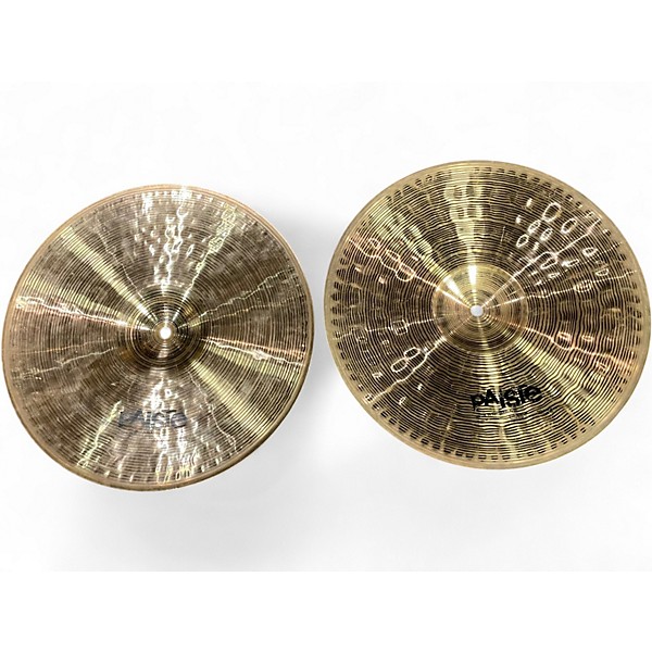 Used Paiste 14in Signature Hi Hats Sound Edge Top and Power Bottom Cymbal