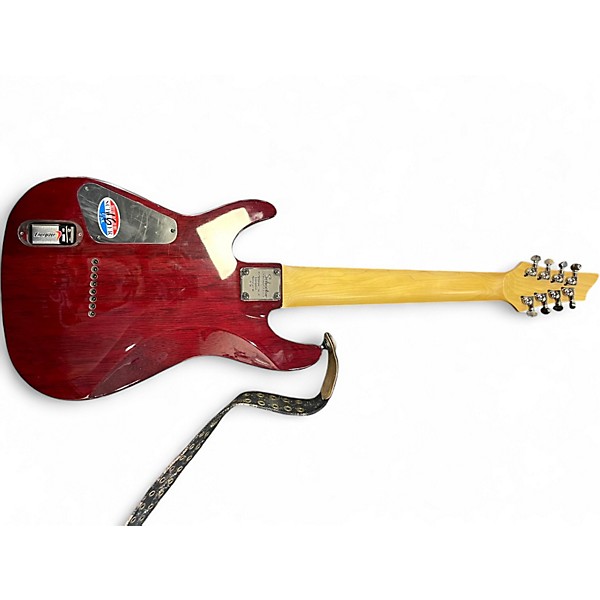 Used Schecter Guitar Research Damien Elite C8 Red Solid Body Electric Guitar