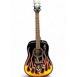 Used Dean BM Player Flame Acoustic Guitar
