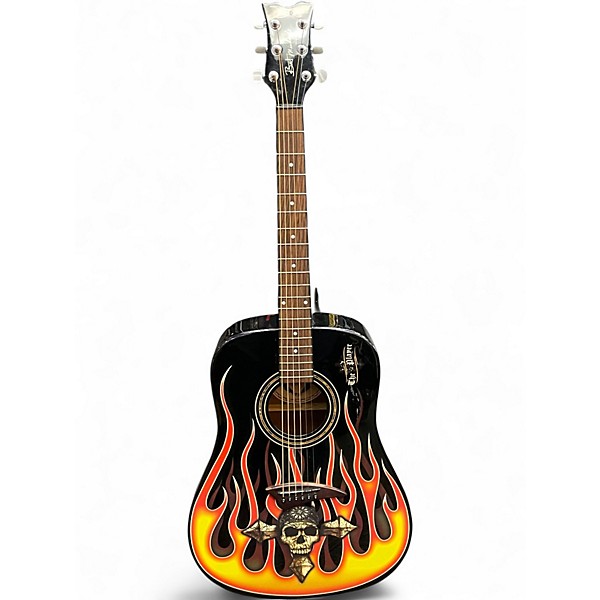 Used Dean BM Player Flame Acoustic Guitar