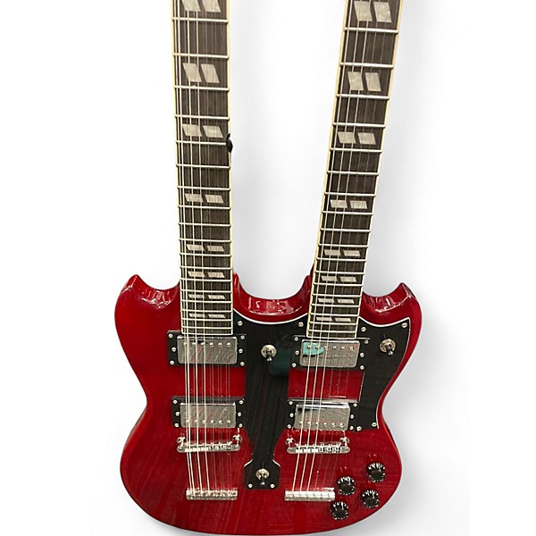 Used Cozart DOUBLE NECK SG Red Solid Body Electric Guitar