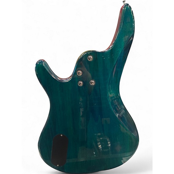Used Samick BASS GUITAR TRANSPARENT GREEN Electric Bass Guitar