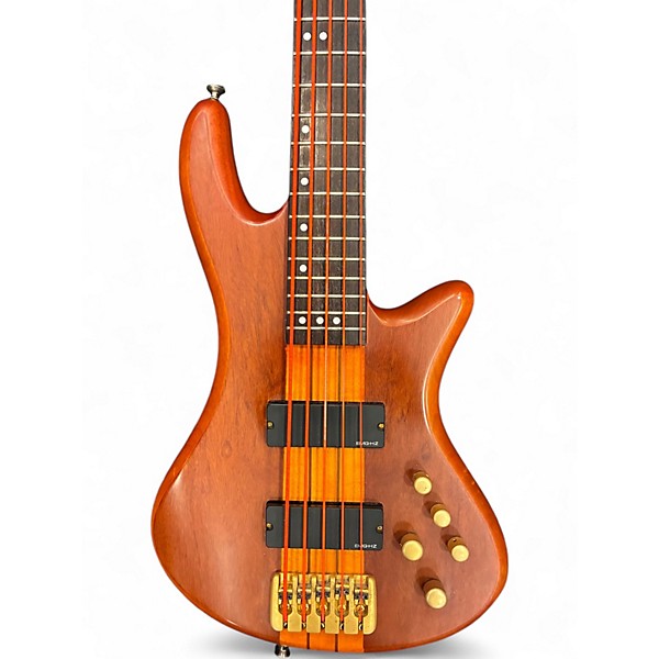 Used Schecter Guitar Research Stiletto Studio 5 String Honey Satin Electric Bass Guitar