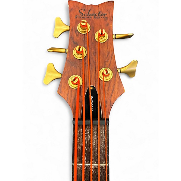 Used Schecter Guitar Research Stiletto Studio 5 String Honey Satin Electric Bass Guitar