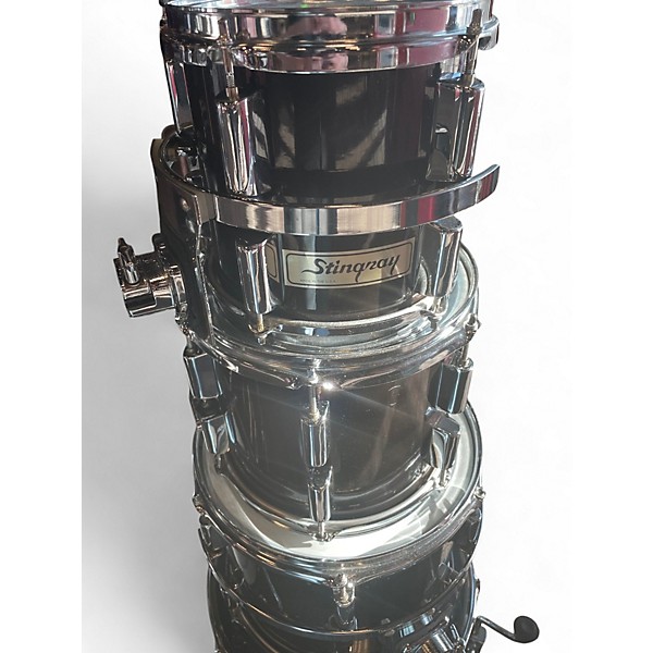 Used Stingray 5 Piece Fiberglass 5 Piece Purple Drum Kit