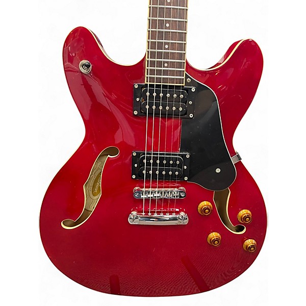 Used Washburn HB30 Candy Apple Red Hollow Body Electric Guitar