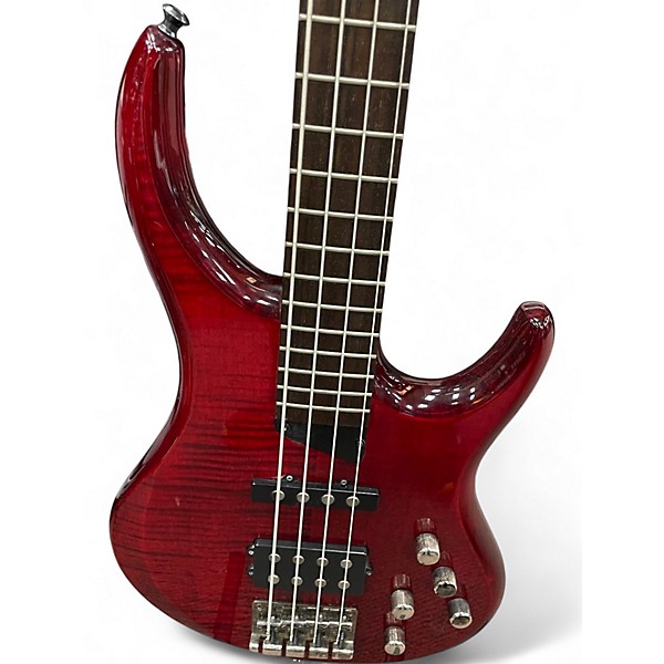 Used MTD Kingston Heir Crimson Red Trans Electric Bass Guitar