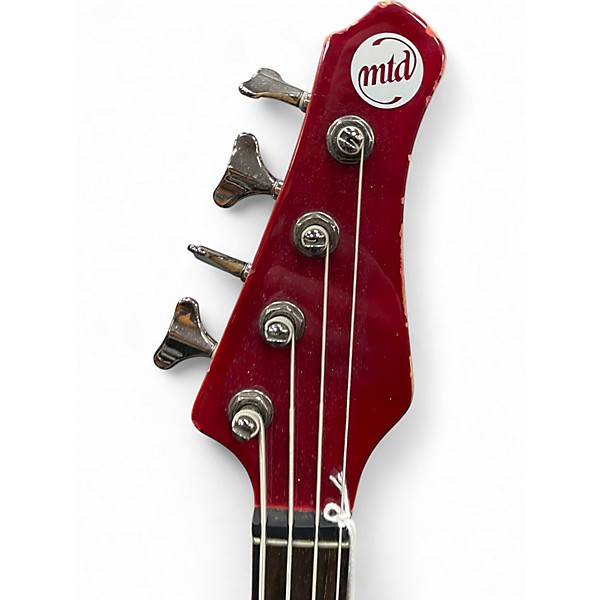 Used MTD Kingston Heir Crimson Red Trans Electric Bass Guitar