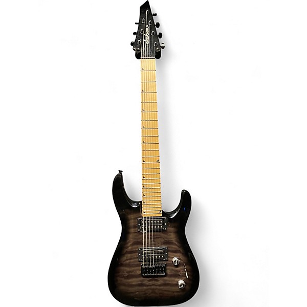 Used Jackson JS22Q-7 Dinky Transparent Black Burst Solid Body Electric Guitar