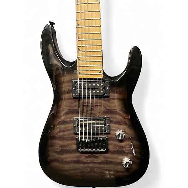 Used Jackson JS22Q-7 Dinky Transparent Black Burst Solid Body Electric Guitar