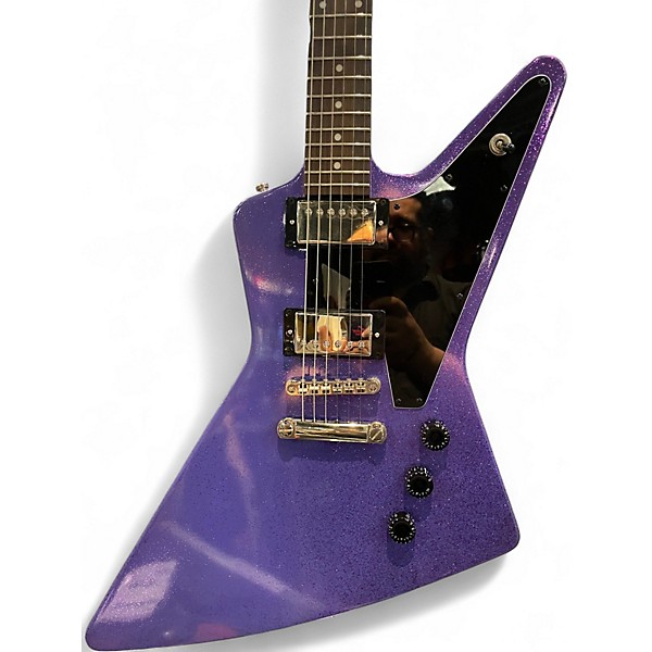 Used 2024 Epiphone Explorer Purple Sparkle Solid Body Electric Guitar