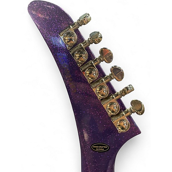 Used 2024 Epiphone Explorer Purple Sparkle Solid Body Electric Guitar