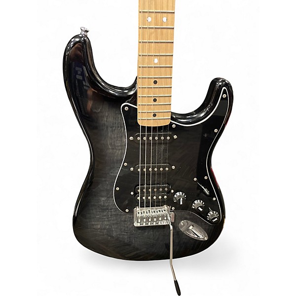 Used Squier AFFINITY SERIES STRATOCASTER FMT HSS BLACK BURST Solid Body Electric Guitar