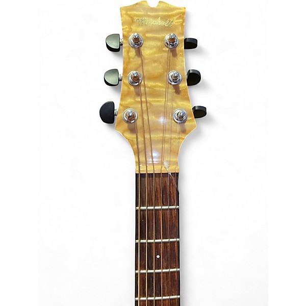 Used Mitchell MX400 Quilted Ash Burl Acoustic Electric Guitar