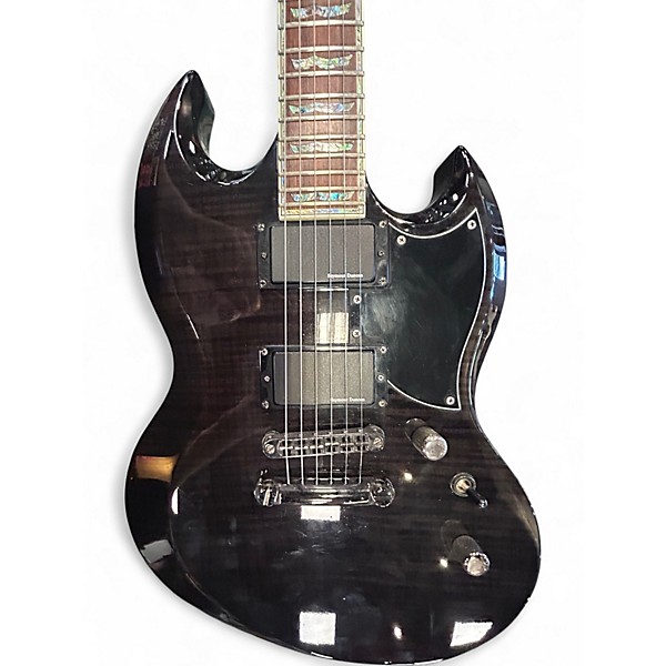 Used Ltd  VIPER-1000 DELUXE BLACK FLAME Solid Body Electric Guitar