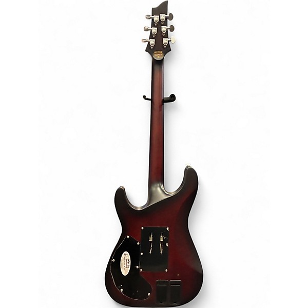 Used Schecter Guitar Research C1 Platinum FR S Satin Crimson Red Burst Solid Body Electric Guitar