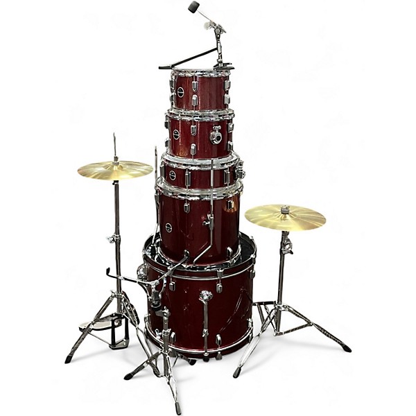 Used PDP by DW 5 Piece ENCORE 5 RED SPARKLE Drum Kit