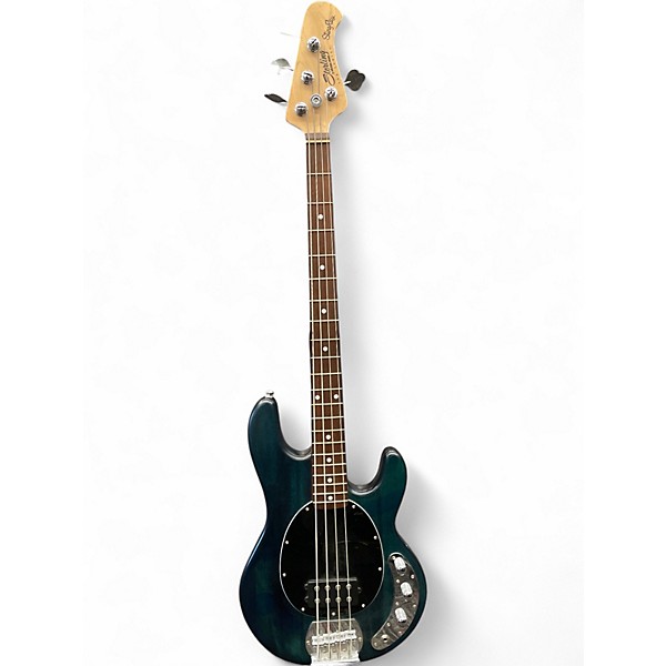 Used Sterling by Music Man S.U.B. Ray4 Trans Blue Satin Electric Bass Guitar