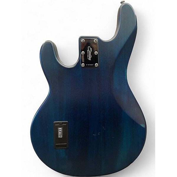 Used Sterling by Music Man S.U.B. Ray4 Trans Blue Satin Electric Bass Guitar