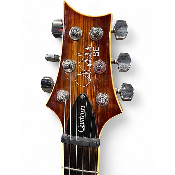 Used PRS ZEBRA WOOD SE CUSTOM 24 Cherry Sunburst Solid Body Electric Guitar
