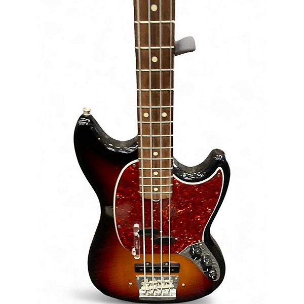 Used Fender American Performer Mustang Bass Tobacco Burst Electric Bass Guitar