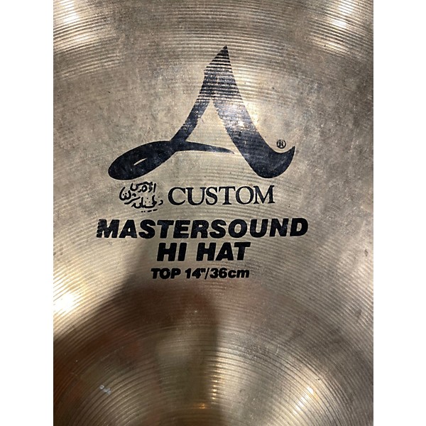 Used Zildjian 14in A Custom Mastersound Hi Hat Pair Cymbal