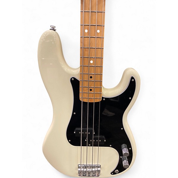 Used Fender Standard Precision Bass Olympic White Electric Bass Guitar