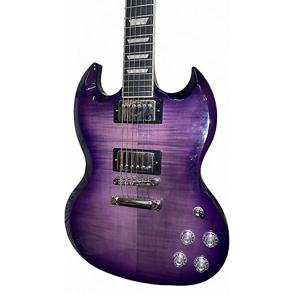 Used Epiphone SG Modern Figured Purple Burst Solid Body Electric Guitar