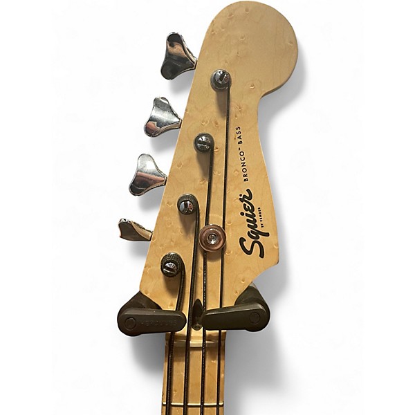 Used Squier Bronco Black Electric Bass Guitar