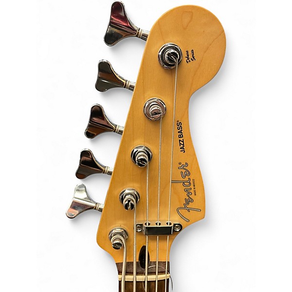 Used 2012 Fender Deluxe Active Jazz Bass V 5 String Vintage White Electric Bass Guitar