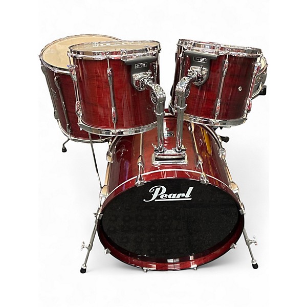 Used Pearl 5 Piece Export Maroon Drum Kit