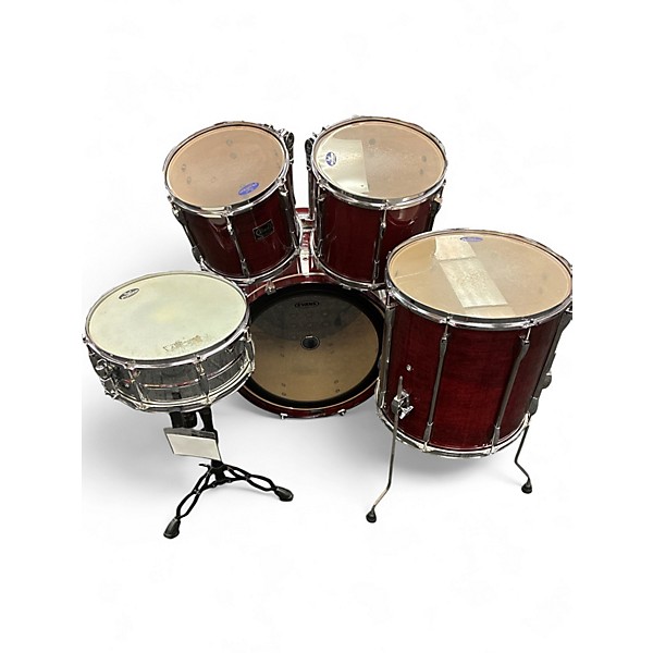 Used Pearl 5 Piece Export Maroon Drum Kit