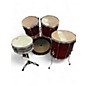 Used Pearl 5 Piece Export Maroon Drum Kit