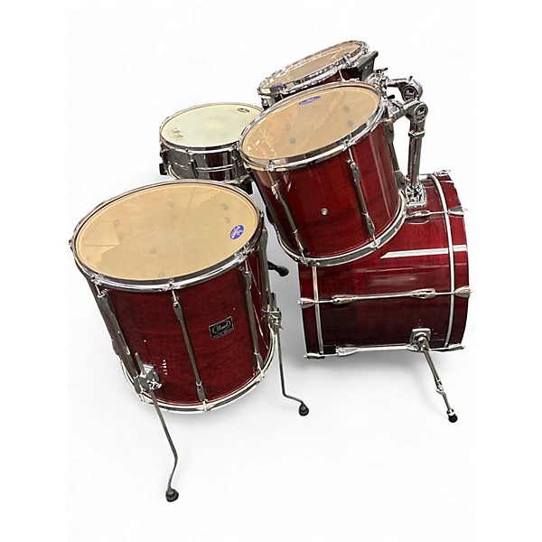 Used Pearl 5 Piece Export Maroon Drum Kit