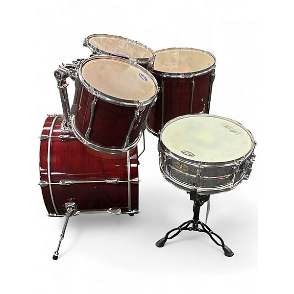 Used Pearl 5 Piece Export Maroon Drum Kit
