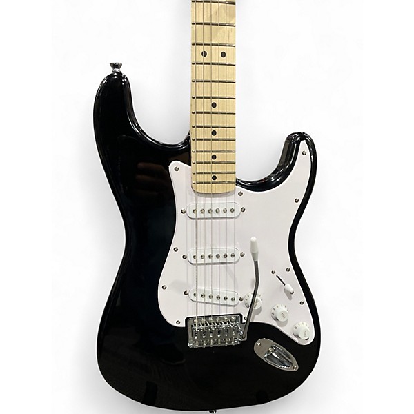 Used Squier Standard Stratocaster Black Solid Body Electric Guitar