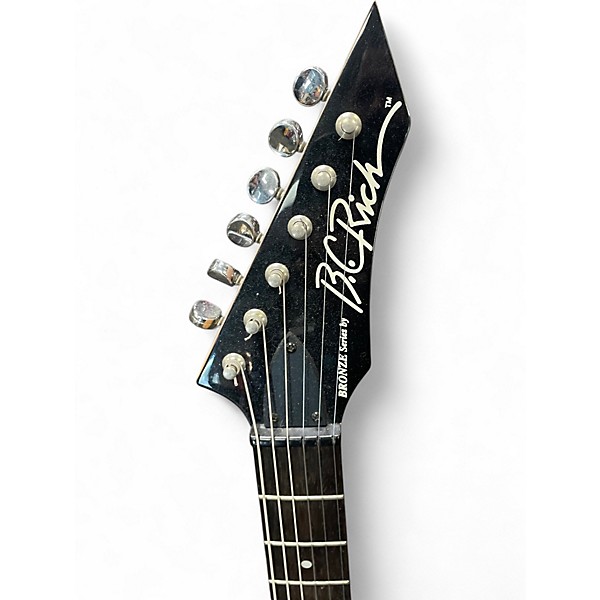 Used B.C. Rich Bronze Series Mockingbird Black Solid Body Electric Guitar