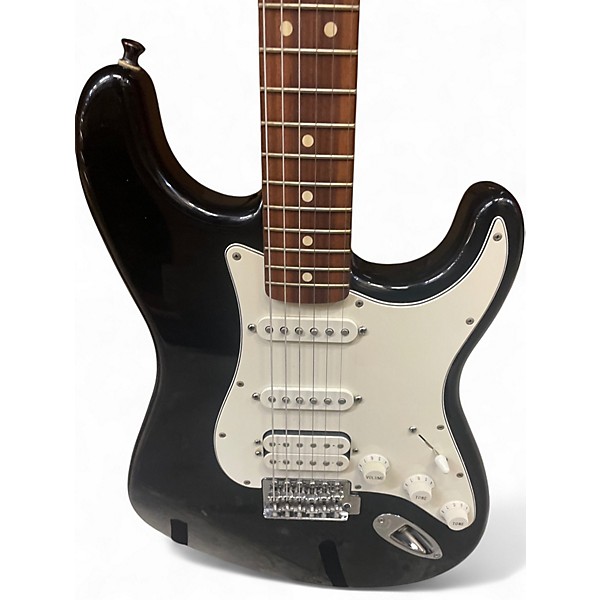 Used 2000 Fender Deluxe Stratocaster HSS Black Solid Body Electric Guitar