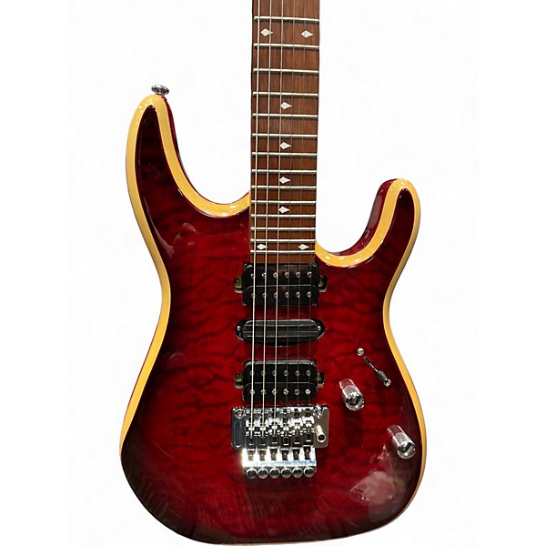 Used Bootlegger ROYAL DEEP BURGUNDY QUILTED MAPLE Solid Body Electric Guitar