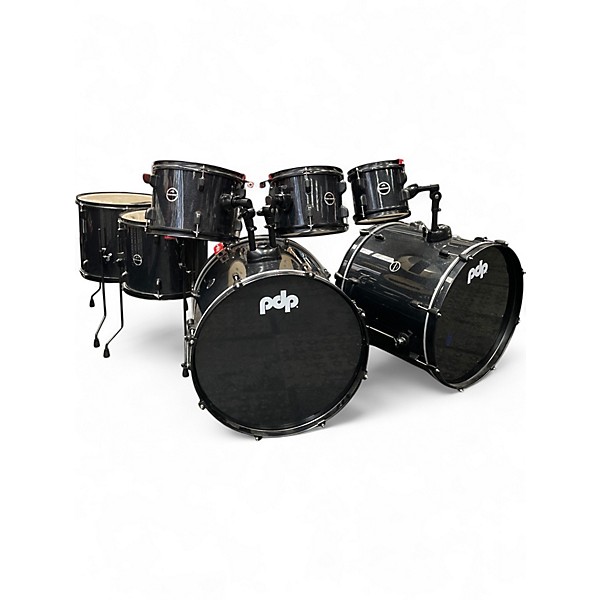 Used PDP by DW 7 Piece Encore Black Sparkle Drum Kit