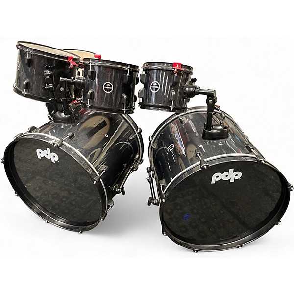 Used PDP by DW 7 Piece Encore Black Sparkle Drum Kit